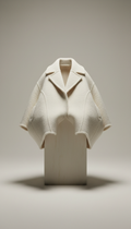Oversized ivory matte wool coat