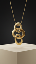 Matte Gold Statement Pendant Necklace