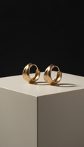 Muted Gold Sculpted Hoop Earrings