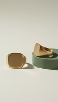 Gallery Signet Ring in Muted Gold