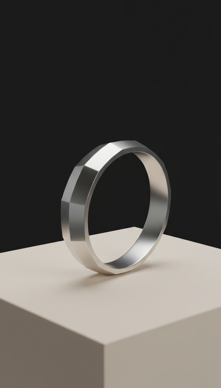 Platinum Angular Cuff Bracelet