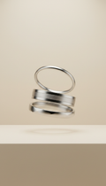 Stacked Minimalist Platinum Rings