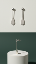 Minimalist Platinum Drop Earrings