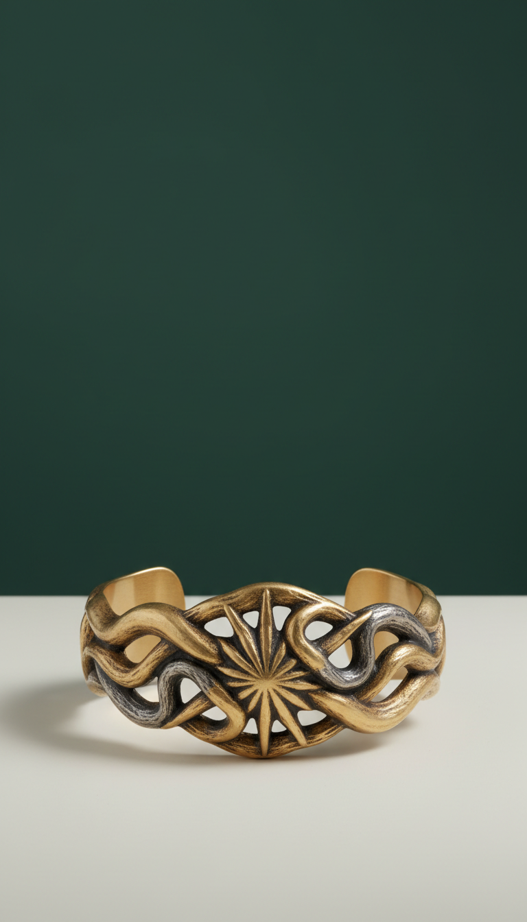 Sculpted Gold Cuff Bracelet